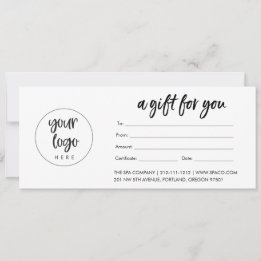 Carte Certificat cadeau d'entreprise Logo moderne (Matte