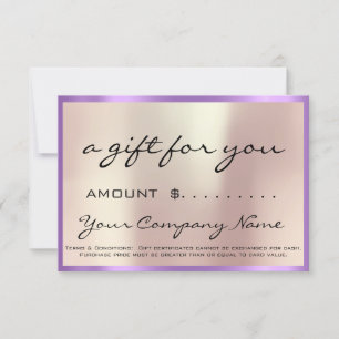 Carte Certificat cadeau d'entreprise Logo Perle violet