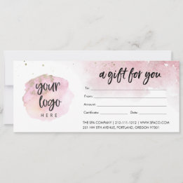 Carte Certificat-cadeau d'entreprise moderne rose avec l