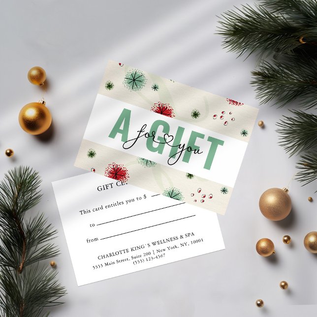 Carte CERTIFICAT CADEAU D'ENTREPRISE | Motif de neige de (Créateur téléchargé)