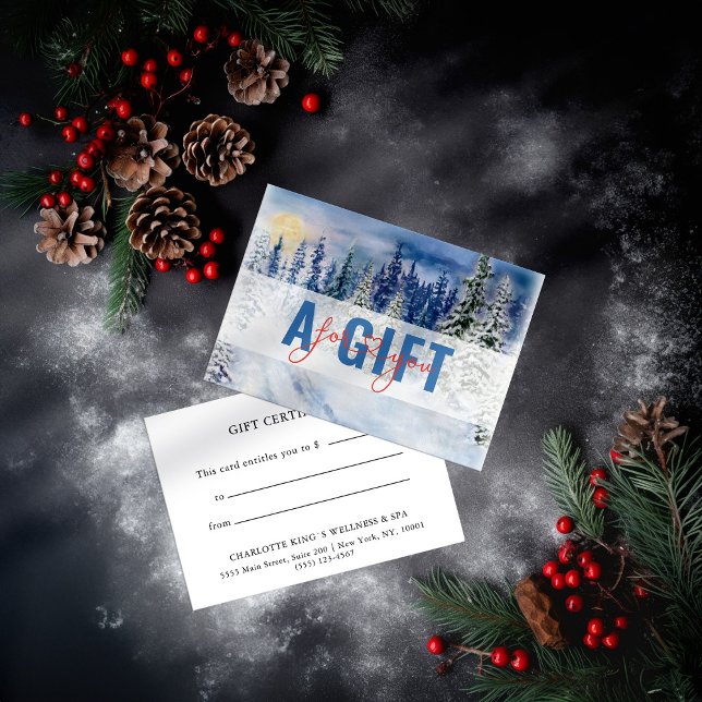 Carte CERTIFICAT CADEAU D'ENTREPRISE | Paysage hivernal  (Créateur téléchargé)