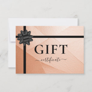 Carte CERTIFICAT CADEAU D'ENTREPRISE   Ruban   Cuivre