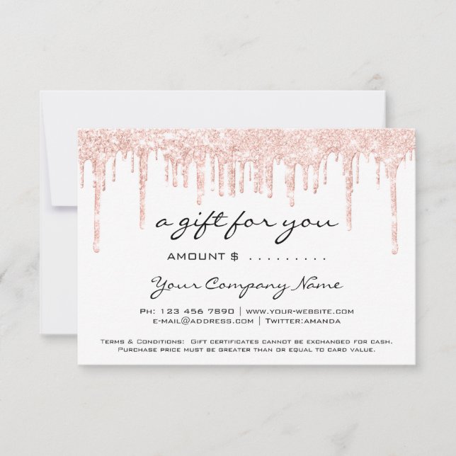 Carte Certificat cadeau d'entreprise Simply Modern Rose  (Devant)