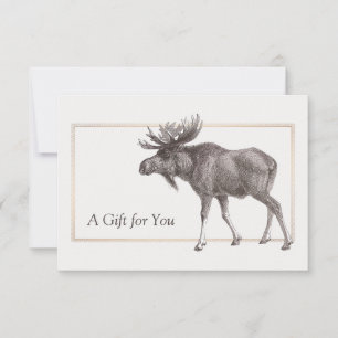 Carte Certificat cadeau d'orignal Vintage rustique