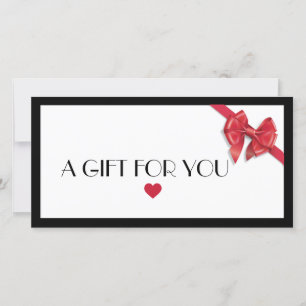 Carte Certificat cadeau du logo Black and Red heart