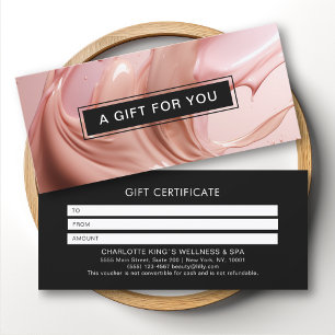 Carte Certificat Cadeau du Salon de Beauté Rose Blush
