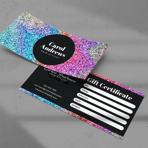 Carte Certificat Cadeau du Salon de Coiffure Elegant Rai