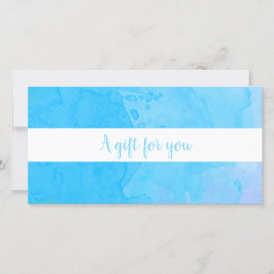 Carte Certificat cadeau Elegant Blue Watercolor
