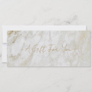 Carte Certificat cadeau élégant en marbre doré simple et