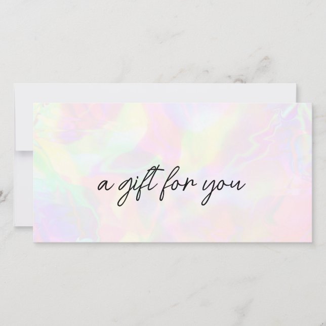 Carte Certificat cadeau élégant et modifiable Faux Holog (Devant)