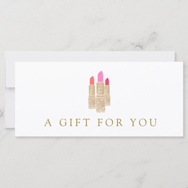 Carte Certificat cadeau en bâton à lèvres Sequin Or Salo (Devant)