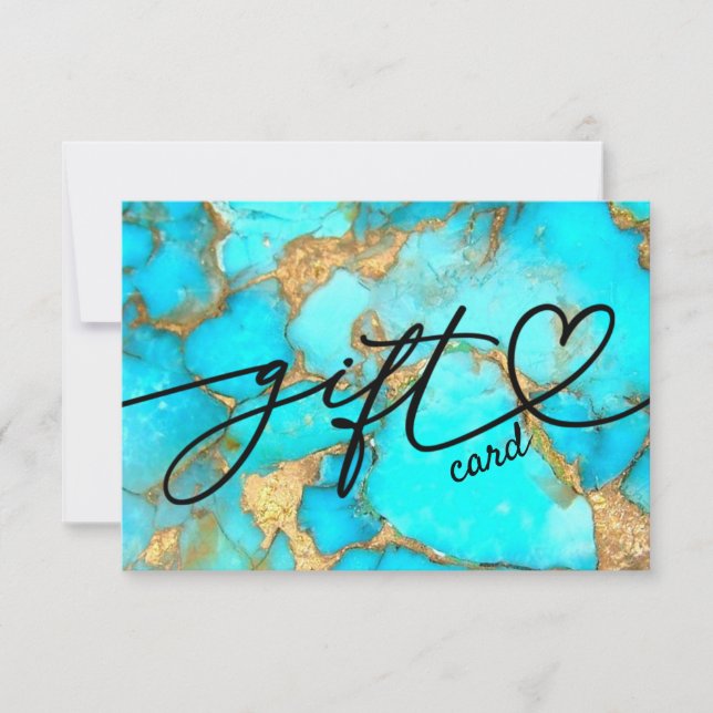 Carte certificat cadeau en pierre turquoise (Devant)