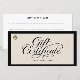 Carte Certificat Cadeau en Satin Rose Élégant