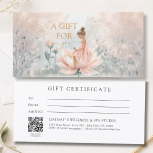 Carte Certificat Cadeau Entreprise Code QR Fée Capriceus