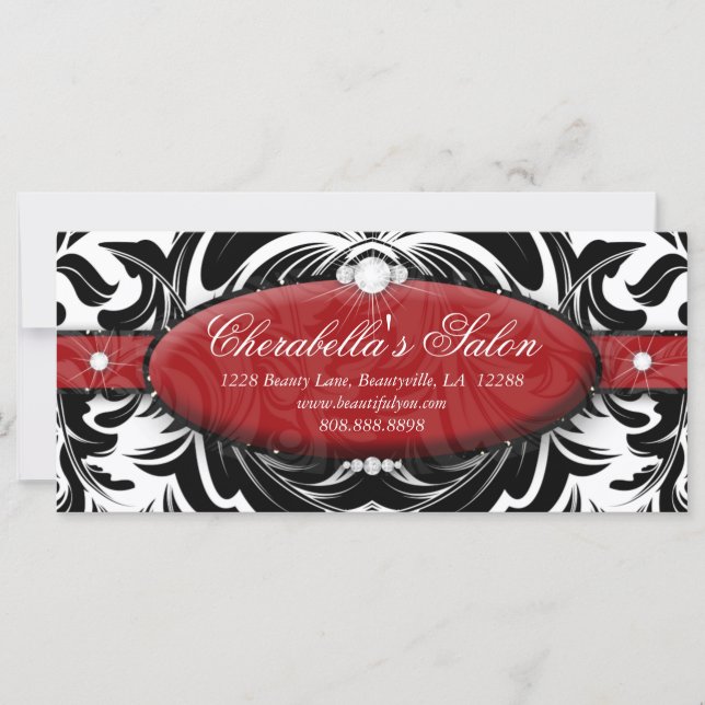 Carte Certificat cadeau Fashion Salon Bijoux Damask (Devant)