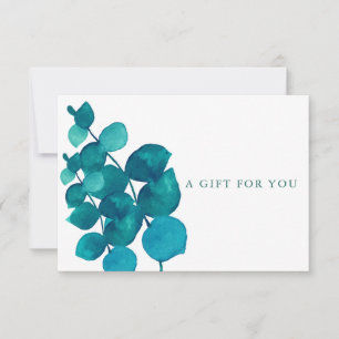 Carte Certificat Cadeau Feuilles de Eucalyptus Élégantes
