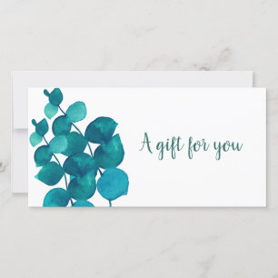 Carte Certificat Cadeau Feuilles d'Eucalyptus Élégant