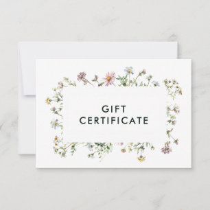 Carte Certificat cadeau fleur sauvage