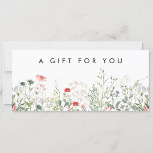 Carte Certificat cadeau fleur sauvage Meadow