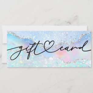 Carte certificat cadeau fond paillettes faux