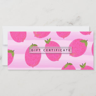 Carte Certificat Cadeau Fruits d'été Citrons Roses