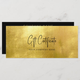 Carte Certificat cadeau Gold & Black