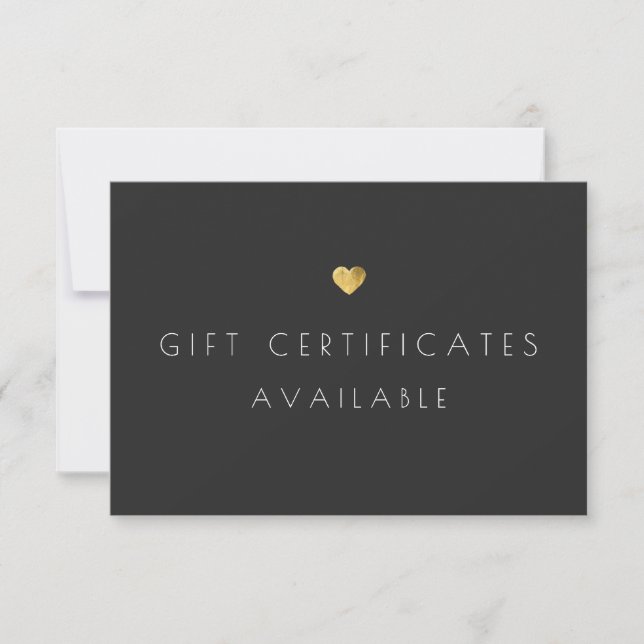 Carte Certificat cadeau Gold Heart Signal promotionnel (Devant)