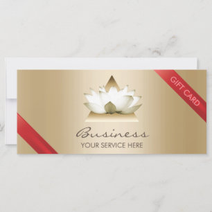 Carte Certificat cadeau   Gold Lotus Logo Spa & Salon