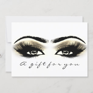 Carte Certificat cadeau Gold White Lash Eyes maquillage