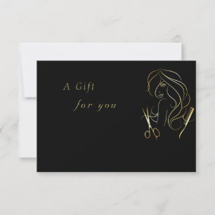 Carte Certificat cadeau Golden and Black Beauty Salon