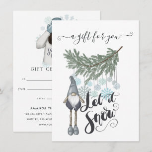 Carte Certificat cadeau hiver neige