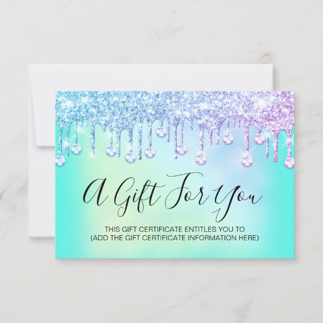 Carte Certificat cadeau Holographe Parties scintillant o (Devant)