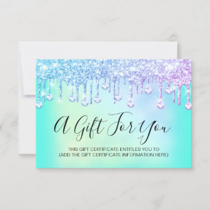 Carte Certificat cadeau Holographe Parties scintillant o