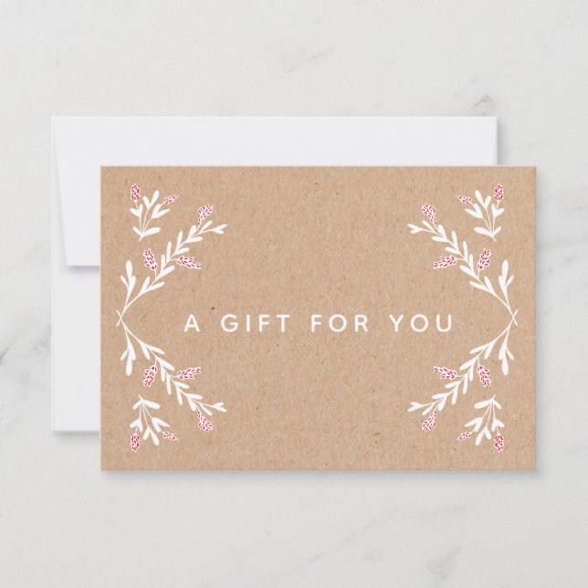 Carte Certificat cadeau Kraft Holiday (Devant)