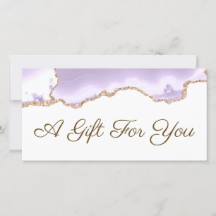 Carte certificat cadeau lavande mauve agate