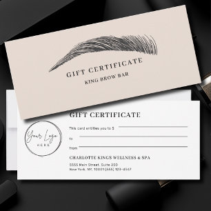 Carte Certificat Cadeau Logo Sourcil Minimal