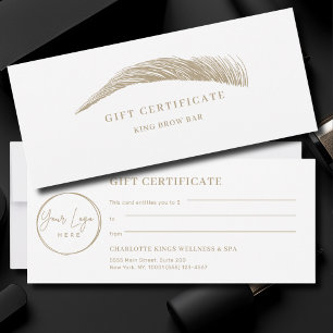 Carte Certificat Cadeau Logo Sourcil Minimal