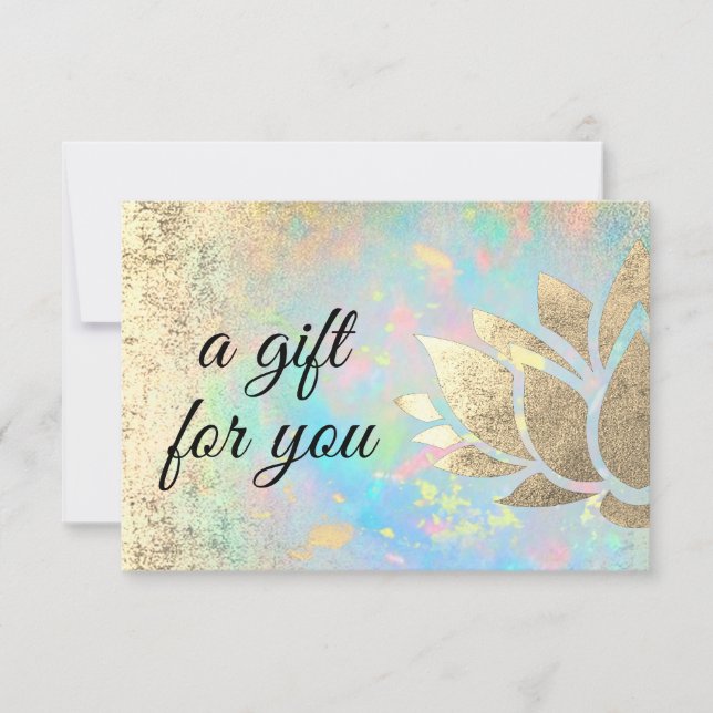 Carte certificat cadeau lotus (Devant)