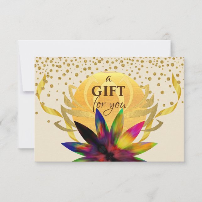 Carte Certificat cadeau Lotus Fleur Yoga Soins de santé (Devant)