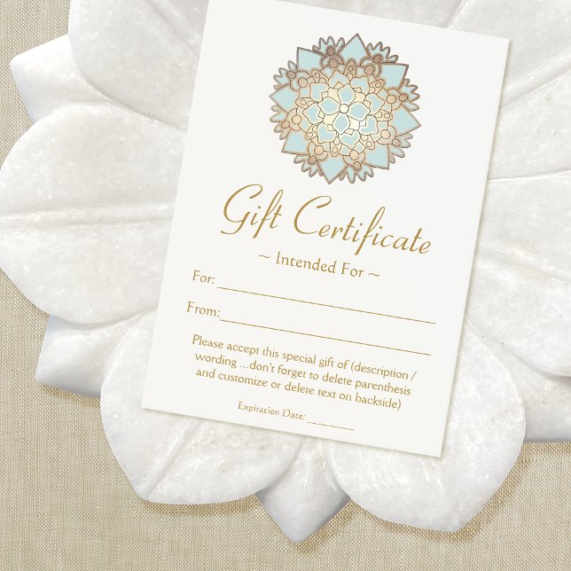 Carte Certificat cadeau Lotus Flower Spa de santé nature (Créateur téléchargé)