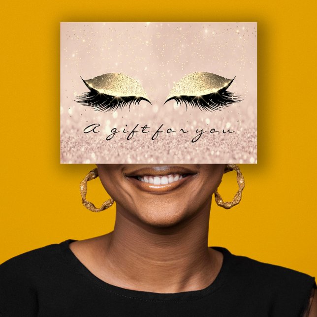 Carte Certificat cadeau Maquillage Artiste Gold Lash Bea (Gift Certificate Makeup Artist Gold Lash Beauty)