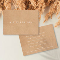 Certificat Cadeau Minimaliste Rustique pour Entrep