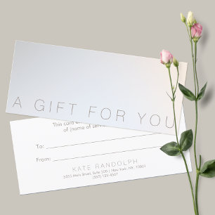 Carte Certificat cadeau minimaliste Spa Salon de beauté