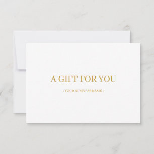 Carte Certificat cadeau minimum Customisé or