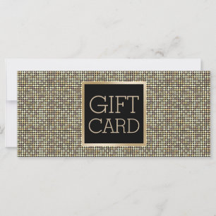 Carte Certificat cadeau Modern Gold Parties scintillant 