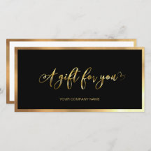 Certificat cadeau moderne Black And Gold Ajouter L