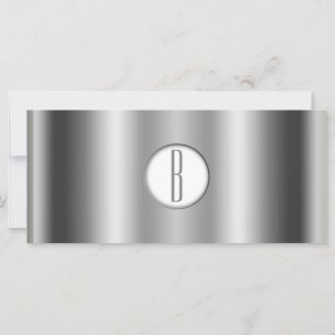 Carte Certificat Cadeau Monogramme Argenté Blanc Brillan
