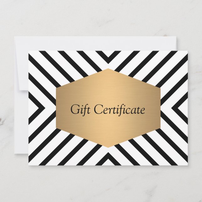 Carte Certificat cadeau Motif noir et blanc Retro Mod (Devant)