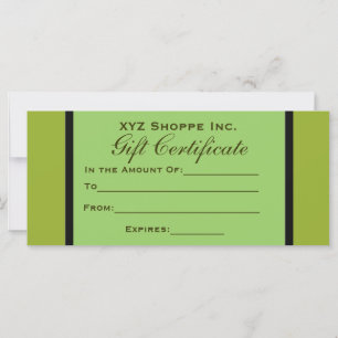 Carte Certificat cadeau Olive Green