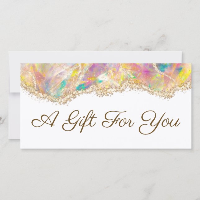Carte certificat cadeau opal design (Devant)